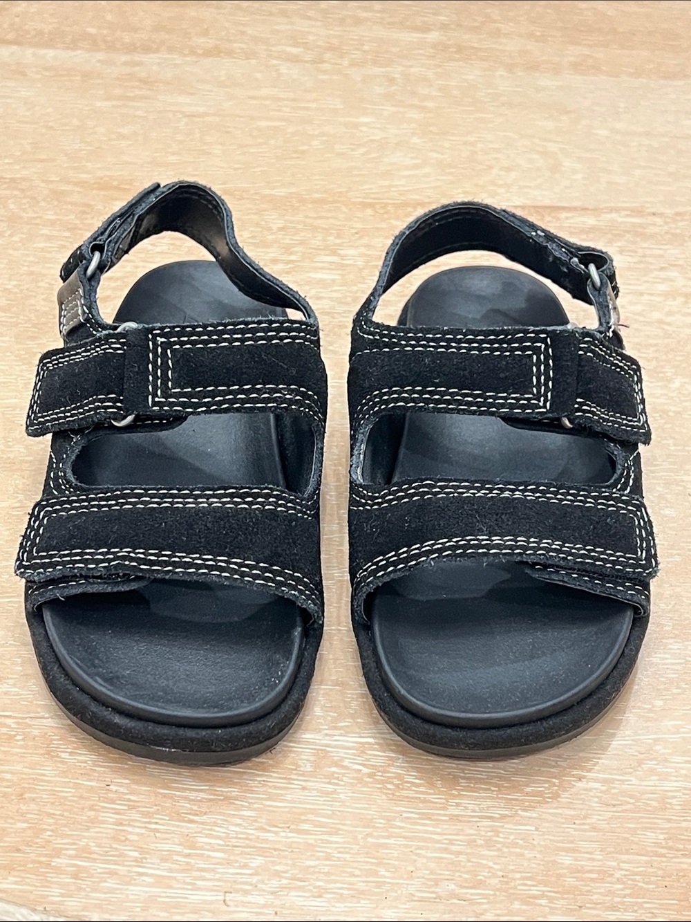 Zara Black Kids Double-Strap Velcro Sandals